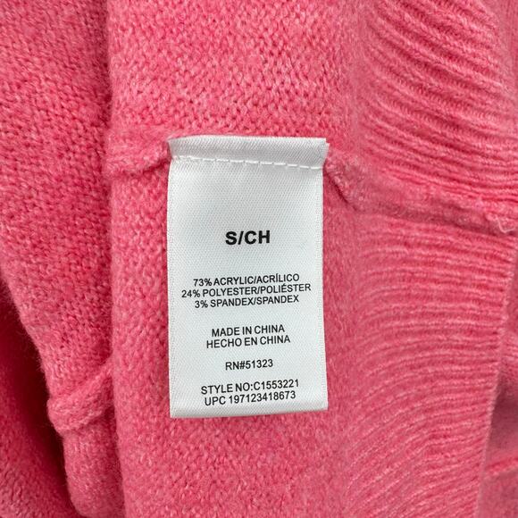 Vince Camuto NWT Bright Pink Plush Knit Oversized Long Sleeve Turtleneck Sweater - Picture 14 of 15